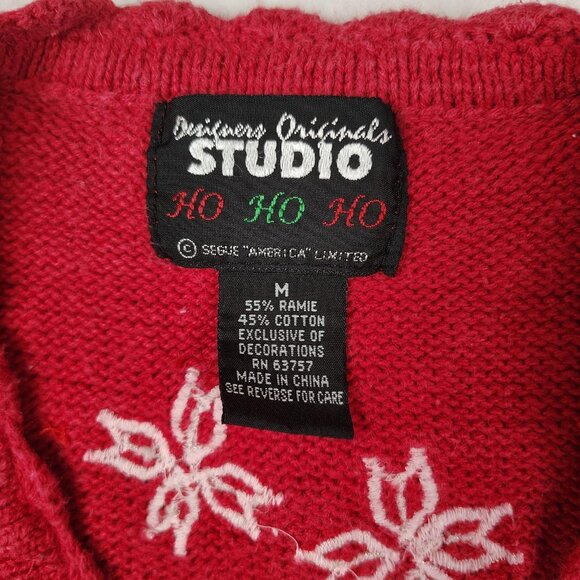 Designers Originals Studio Ugly Sweater Vest Womens sz M Christmas Scottie Dog - Picture 3 of 7
